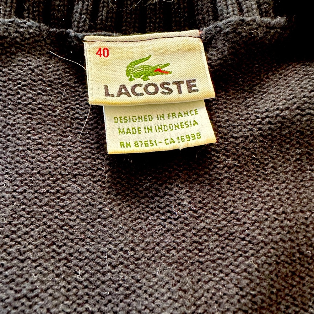 Lacoste rich black sweater size med